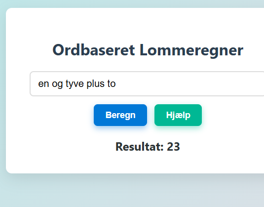 Tekst lommeregner