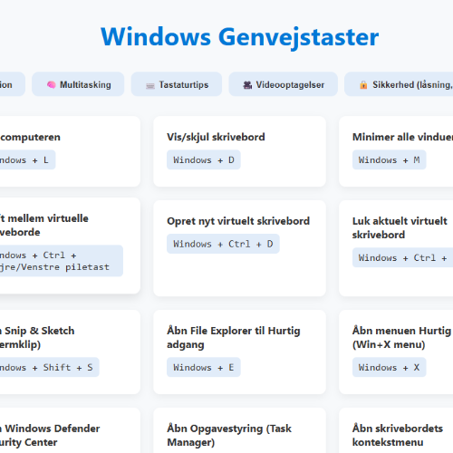 Genvejstaster